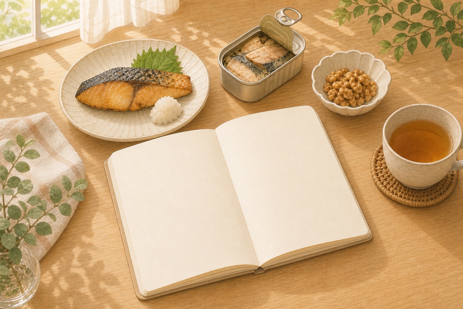 1週間の食卓に魚を取り入れるイメージイラスト