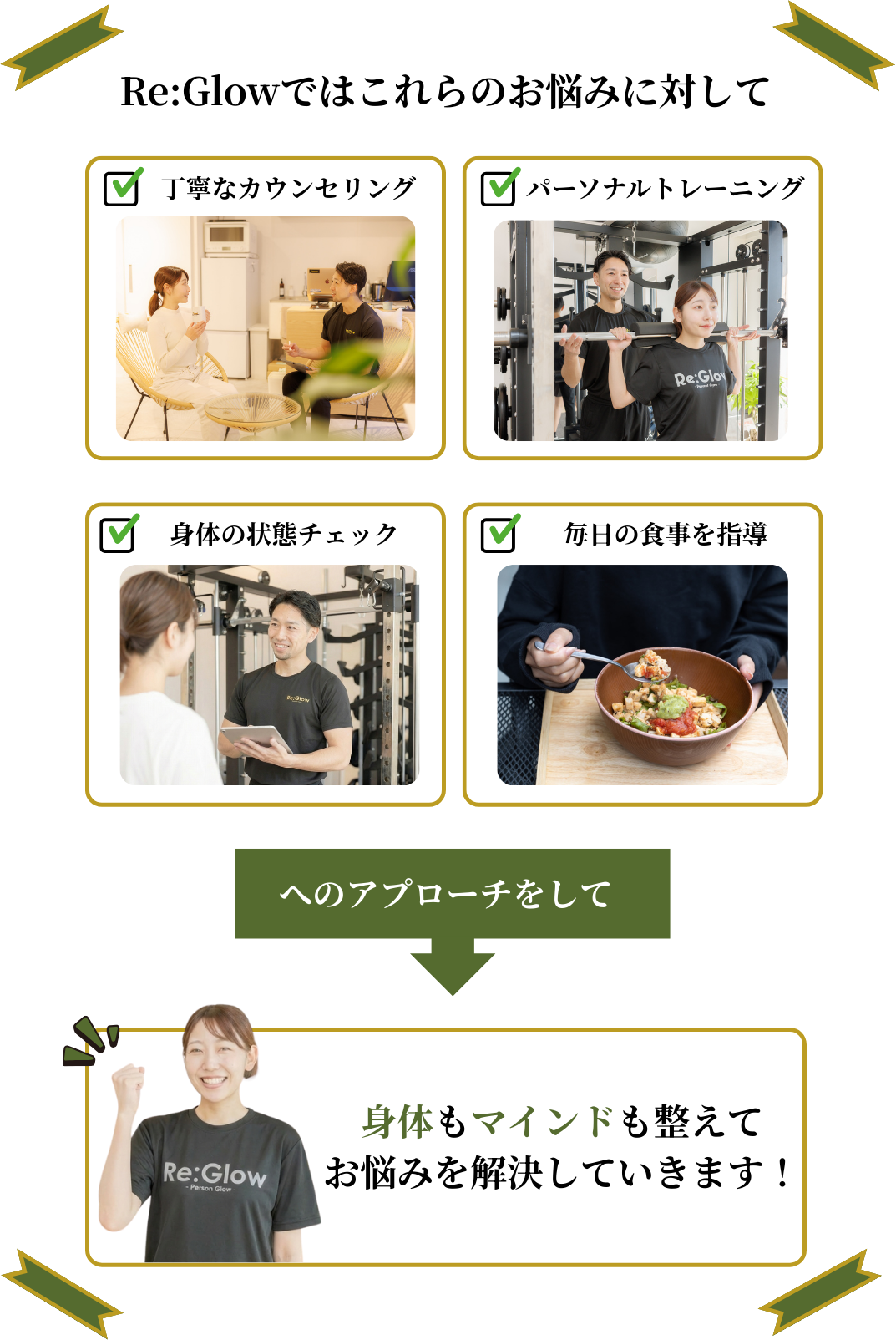 お悩み解決のアプローチ パーソナルトレーニング